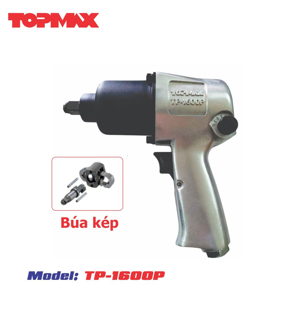 Súng vặn bu-lông 1/2 inch TP-1600P, Topmax công nghệ Đài Loan